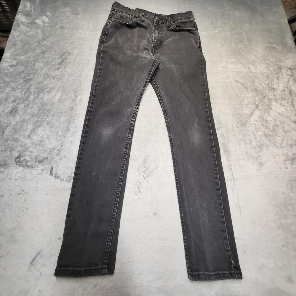 Levis 510 Jeans Mens 27x28 Black Slim Fit Skinny Stretch Denim Pants Distressed